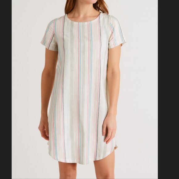 Anthropologie Cloth & Stone Striped Button Back Shift Dress - Picture 1 of 6